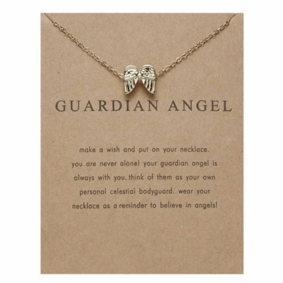 NEW Gold Dipped Guardian Angel Wings Inspirational Necklace By Dogeared - Picture 1 of 3